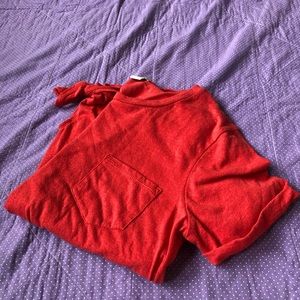 J. Crew Red Tie Front T-Shirt